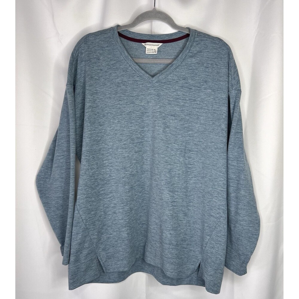 Boston Traders Women's V-Neck Long Sleeve Pullover Top Soft Warm Size XL Blue